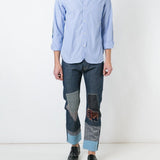 Camicia con dettaglio toppe in azzurro Junya Watanabe MAN - uomo 
