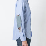Camicia con dettaglio toppe in azzurro Junya Watanabe MAN - uomo 
