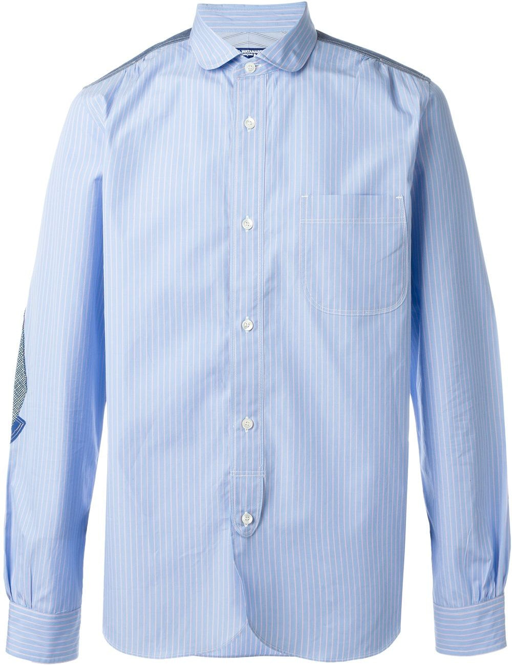 Camicia con dettaglio toppe in azzurro Junya Watanabe MAN - uomo 
