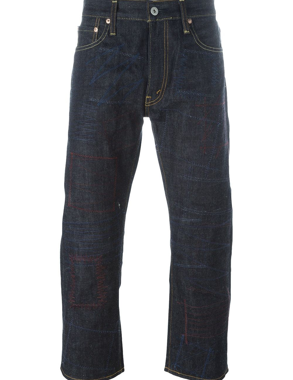 Jeans crop a gamba dritta in blu Junya watanabe - uomo 