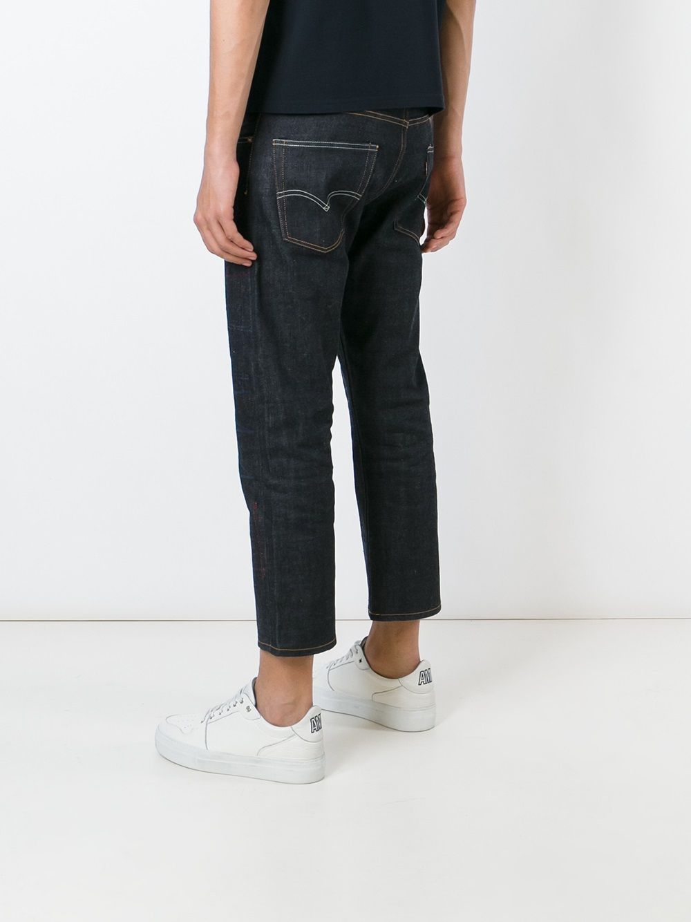 Jeans crop a gamba dritta in blu Junya watanabe - uomo 