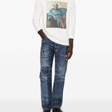 T-shirt a maniche lunghe in bianco Junya watanabe - uomo 