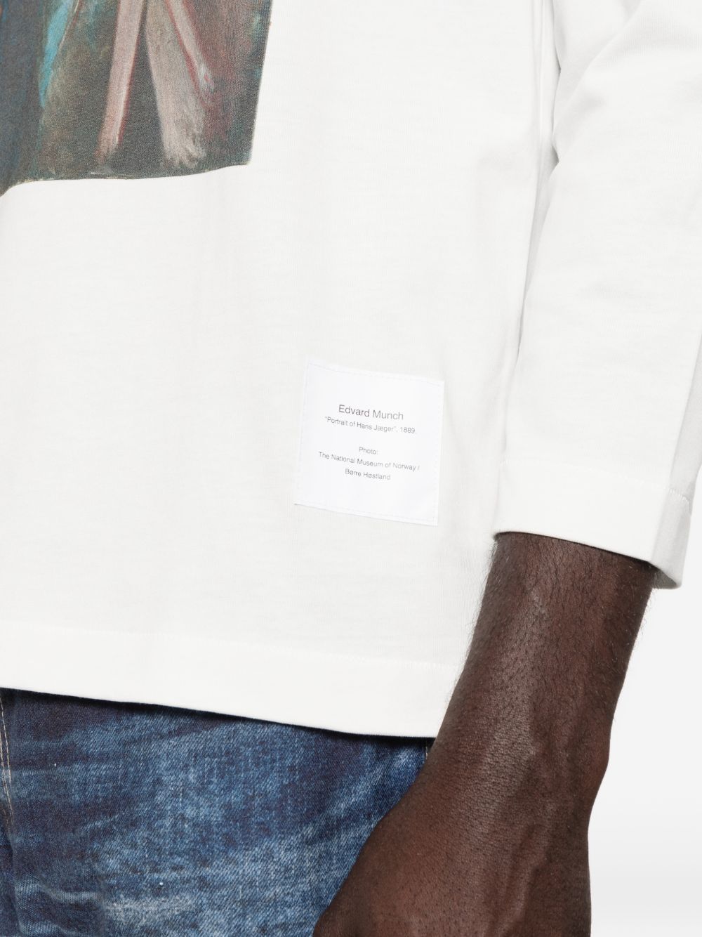 T-shirt a maniche lunghe in bianco Junya watanabe - uomo 