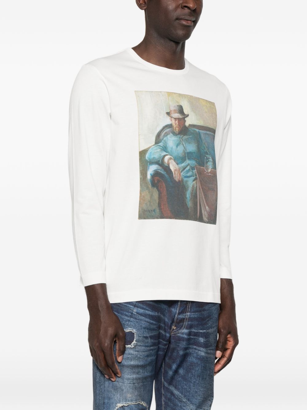 T-shirt a maniche lunghe in bianco Junya watanabe - uomo 
