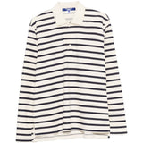 Polo a maniche lunghe a righe in bianco e blu Junya watanabe - uomo 