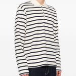 Polo a maniche lunghe a righe in bianco e blu Junya watanabe - uomo 