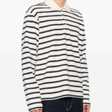 Polo a maniche lunghe a righe in bianco e blu Junya watanabe - uomo 