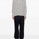 Polo a maniche lunghe a righe in bianco e blu Junya watanabe - uomo 