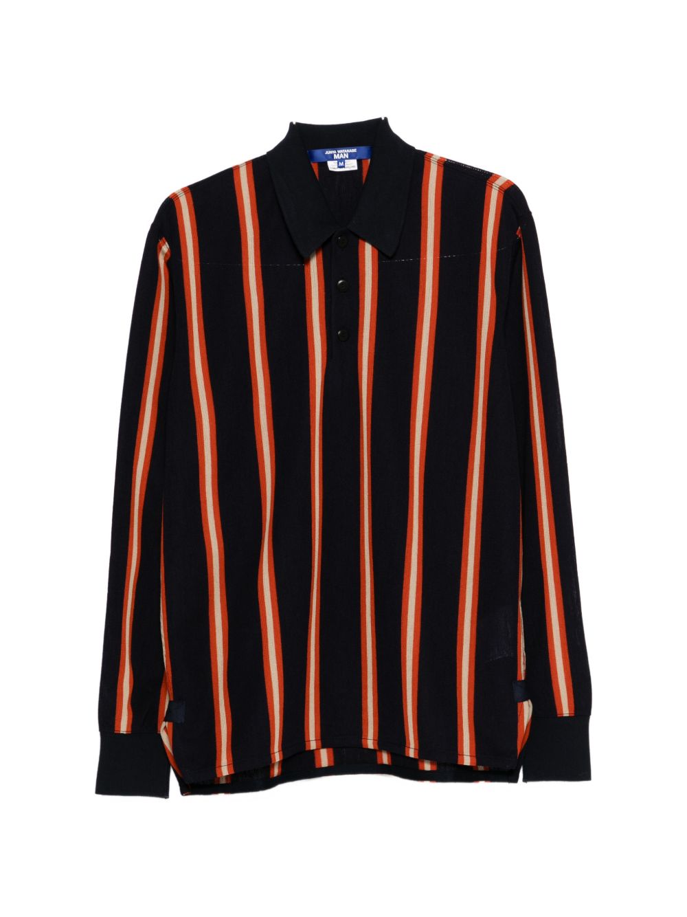 Polo a maniche lunghe a righe in nero Junya watanabe - uomo 