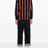 Polo a maniche lunghe a righe in nero Junya watanabe - uomo 
