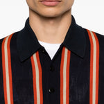 Polo a maniche lunghe a righe in nero Junya watanabe - uomo 