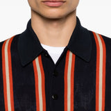 Polo a maniche lunghe a righe in nero Junya watanabe - uomo 