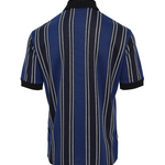 Polo a righe a maniche corte in blu e nero 