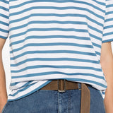 T-shirt a righe in blu e bianco Junya watanabe - uomo 