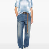 T-shirt a righe in blu e bianco Junya watanabe - uomo 