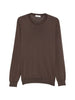 Kangra brown crew-neck sweater - men's