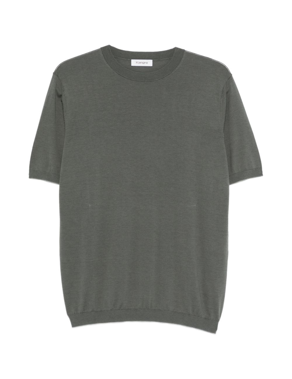 T-shirt a maniche corte con scollo rotondo in verde Kangra - uomo 