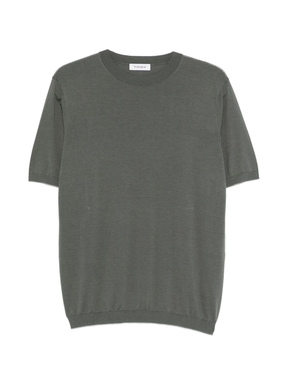 T-shirt a maniche corte con scollo rotondo in verde Kangra - uomo 