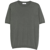 T-shirt a maniche corte con scollo rotondo in verde Kangra - uomo 