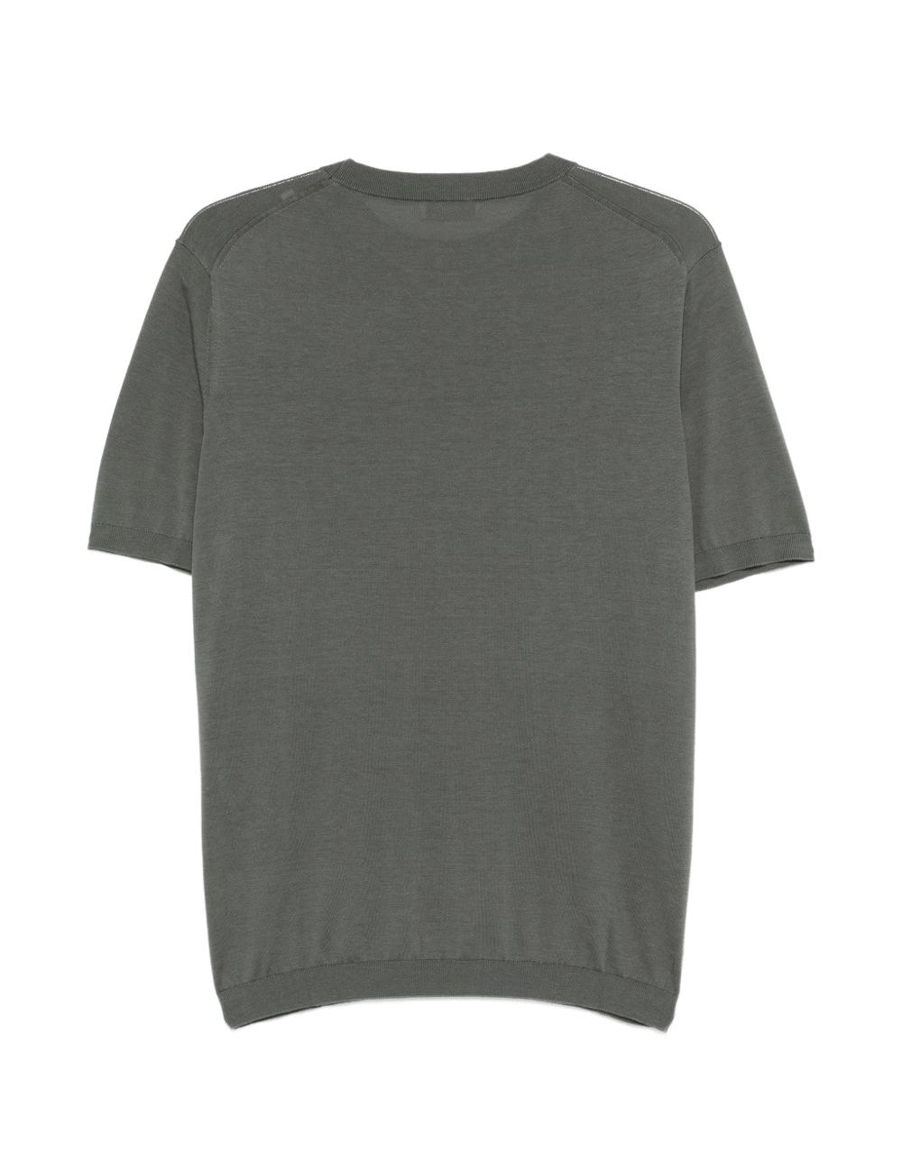 T-shirt a maniche corte con scollo rotondo in verde Kangra - uomo 