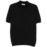 Polo a coste in nero Kangra - uomo 