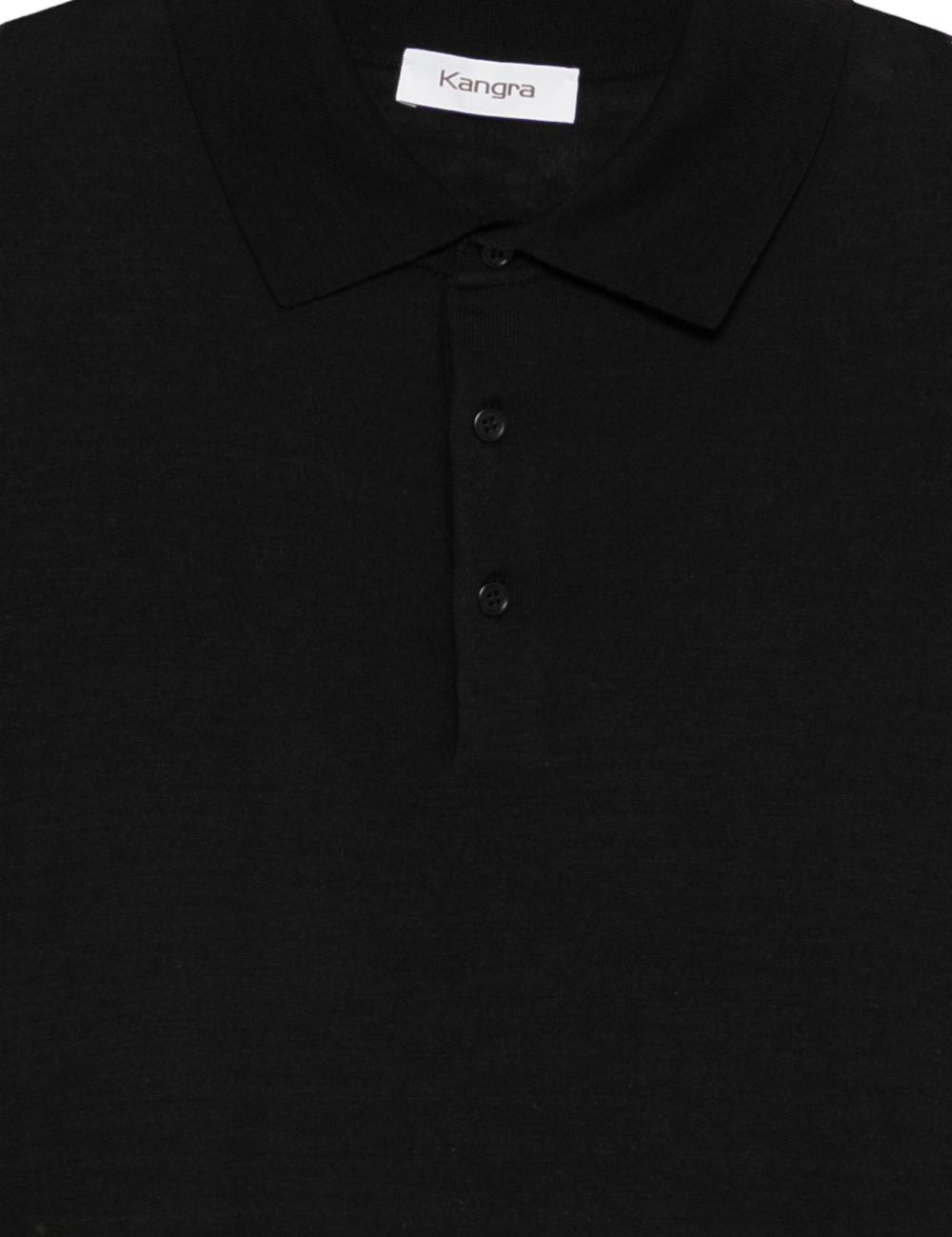 Polo a coste in nero Kangra - uomo 
