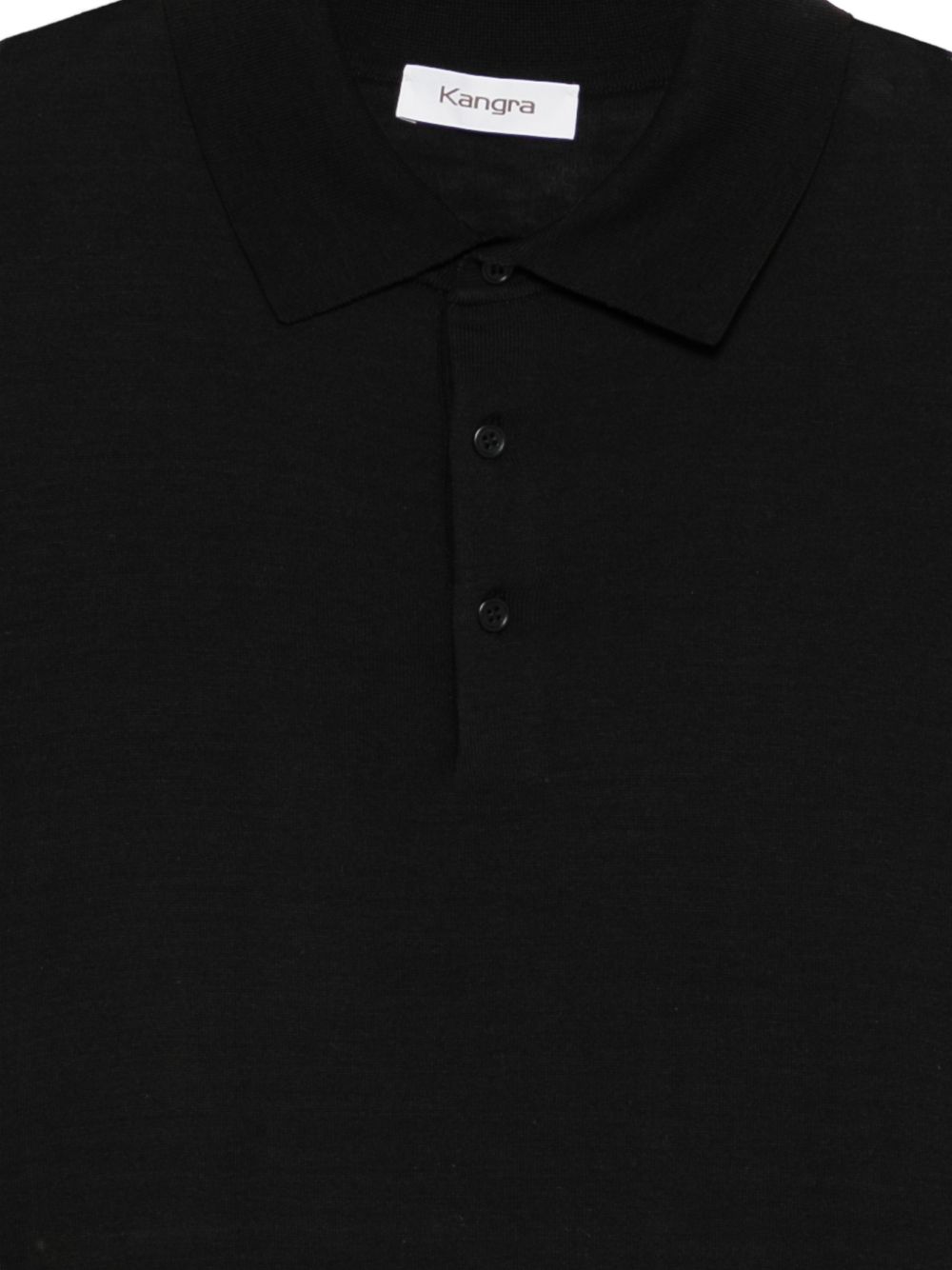 Polo a coste in nero Kangra - uomo 