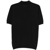 Polo a coste in nero Kangra - uomo 