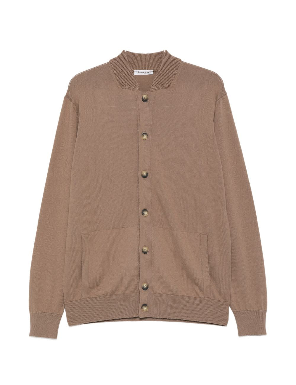 Cardigan con tasca a marsupio in marrone Kangra - uomo 
