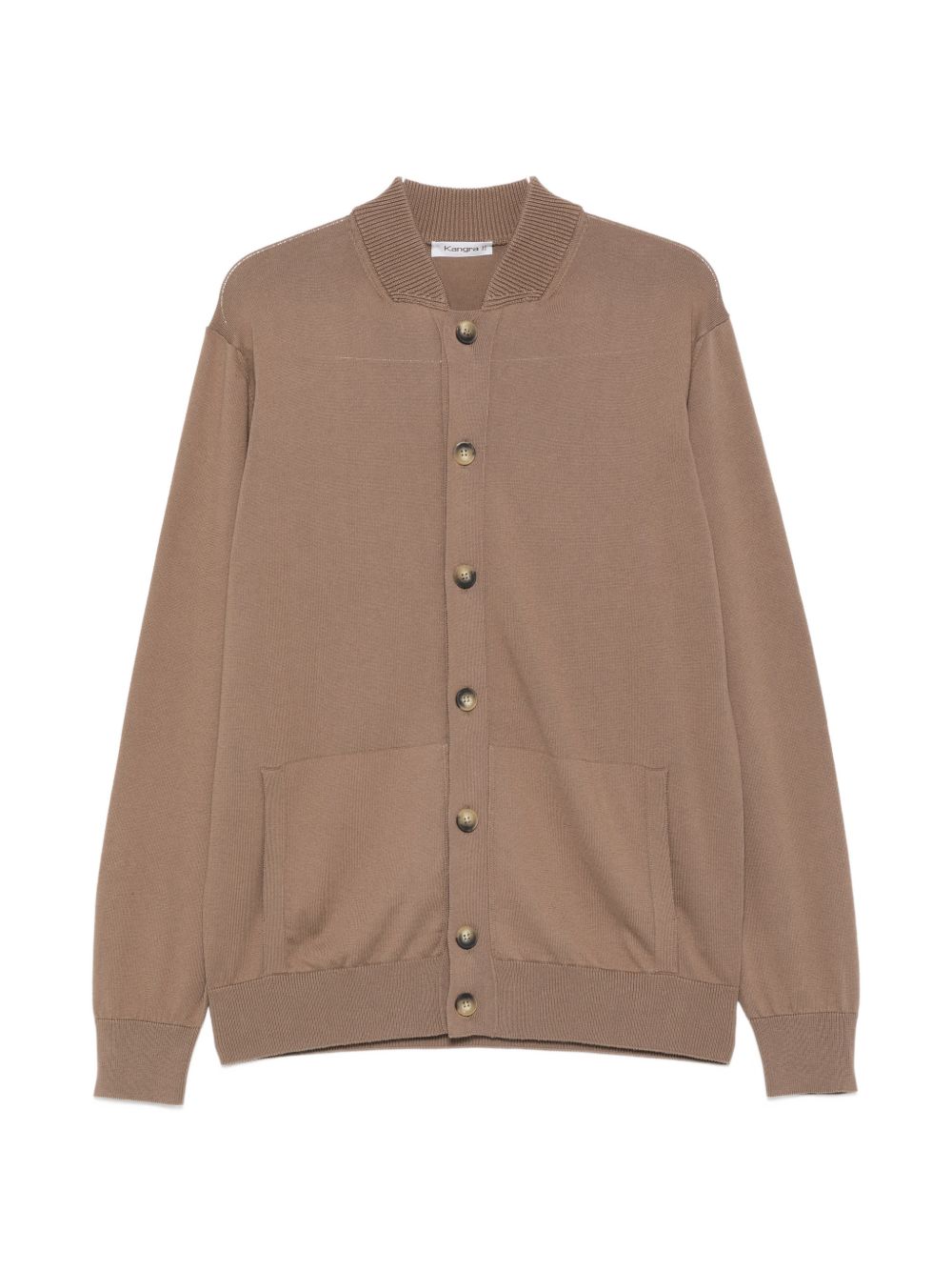 Cardigan con tasca a marsupio in marrone Kangra - uomo 