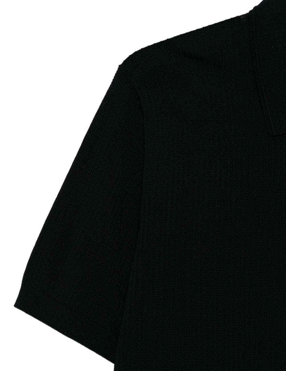 Polo a coste con zip in nero Kangra - uomo 