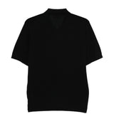 Polo a coste con zip in nero Kangra - uomo 