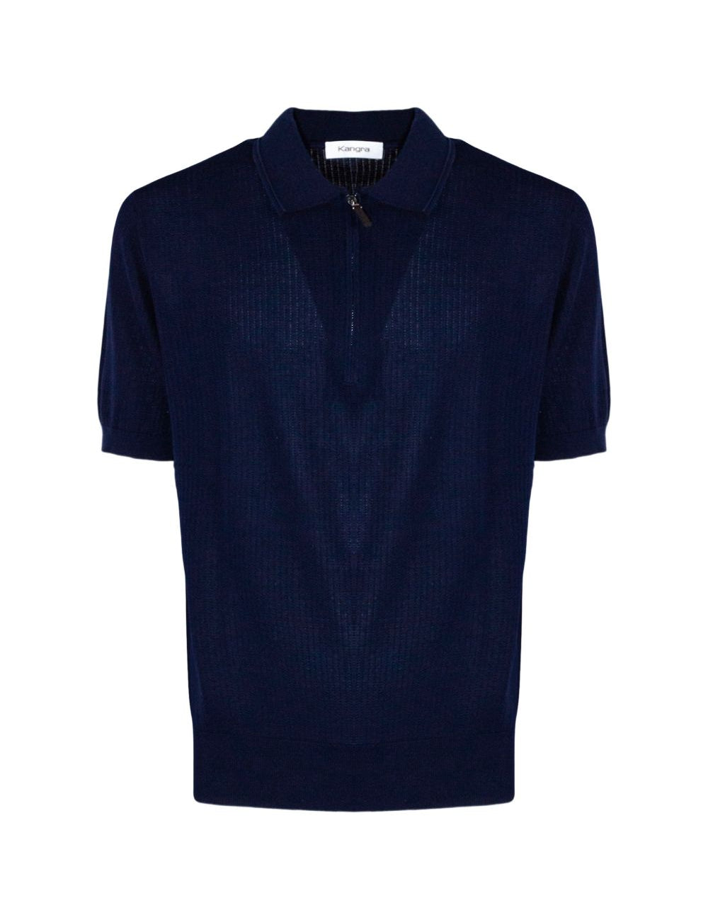 Polo con zip in blu Kangra - uomo 