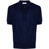 Polo con zip in blu Kangra - uomo 