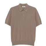 Polo a maniche corte con texture in marrone Kangra - uomo 
