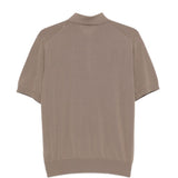 Polo a maniche corte con texture in marrone Kangra - uomo 