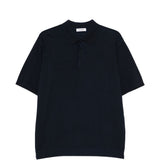 Polo con mezzo bottone in blu Kangra - uomo 