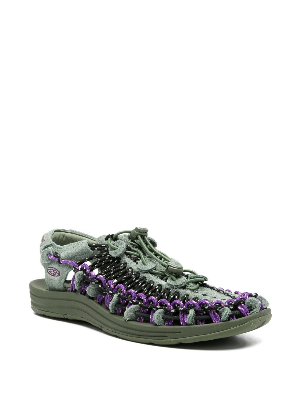 Sandali uneek con cordino intrecciato in verde Keen - unisex 