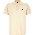 Polo con logo e toppa a fiore boke e ricamo in beige Kenzo - uomo 