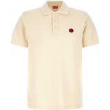 Polo con logo e toppa a fiore boke e ricamo in beige Kenzo - uomo 