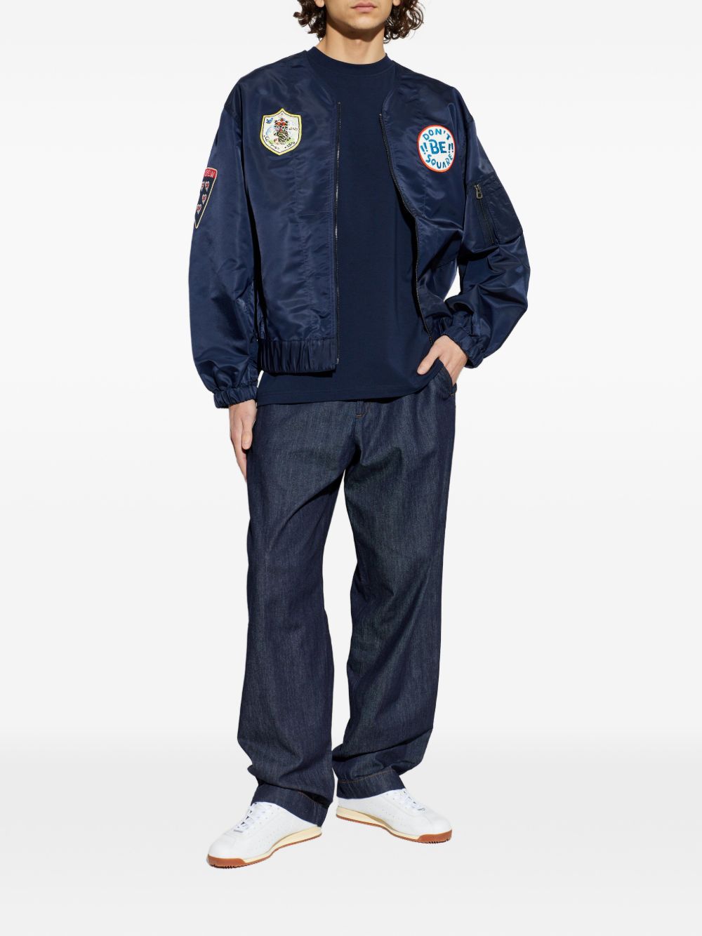 Bomber con applicazioni logo in blu Kenzo - uomo 