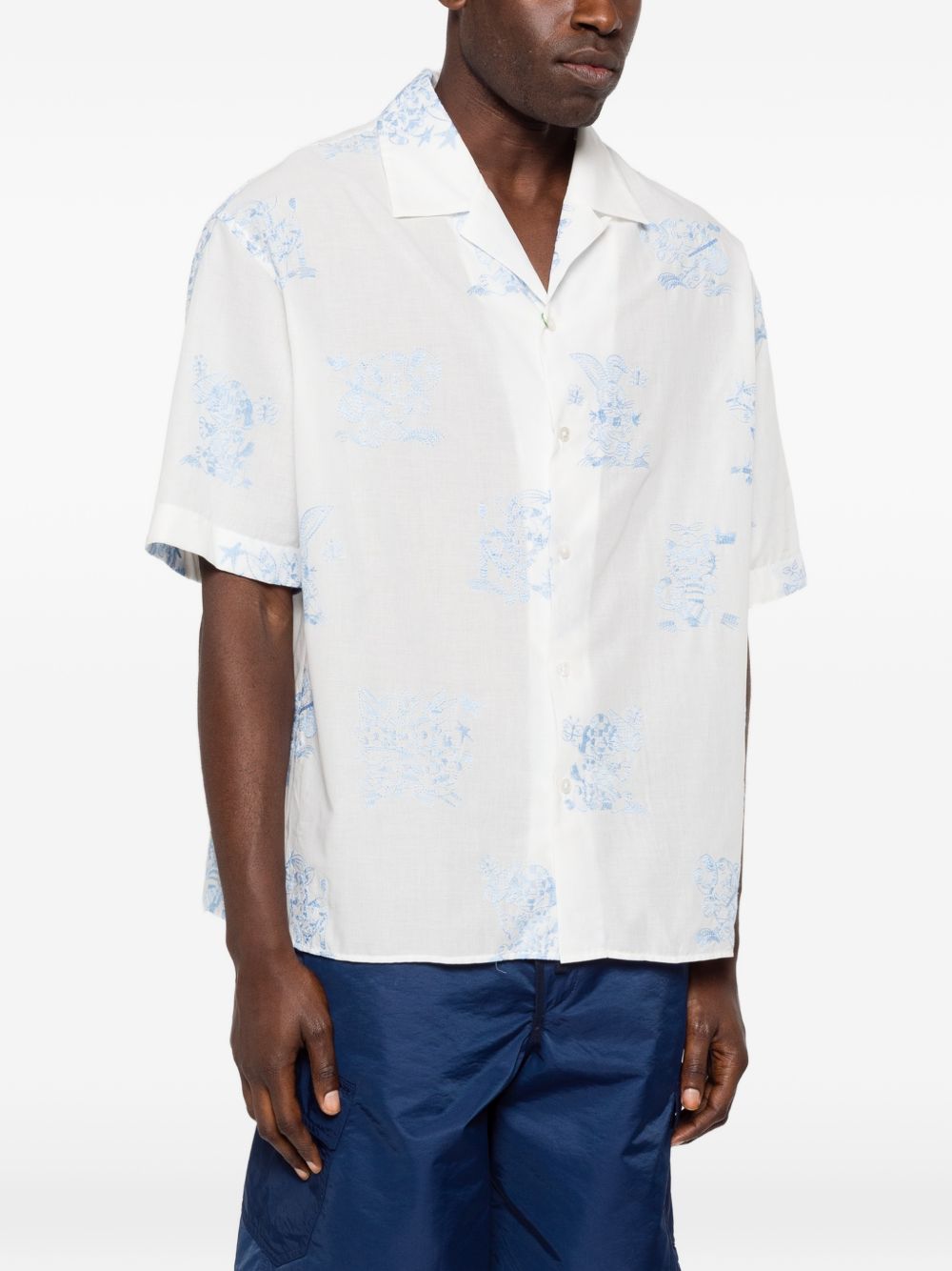 Camicia con ricami in bianco Kenzo - uomo 