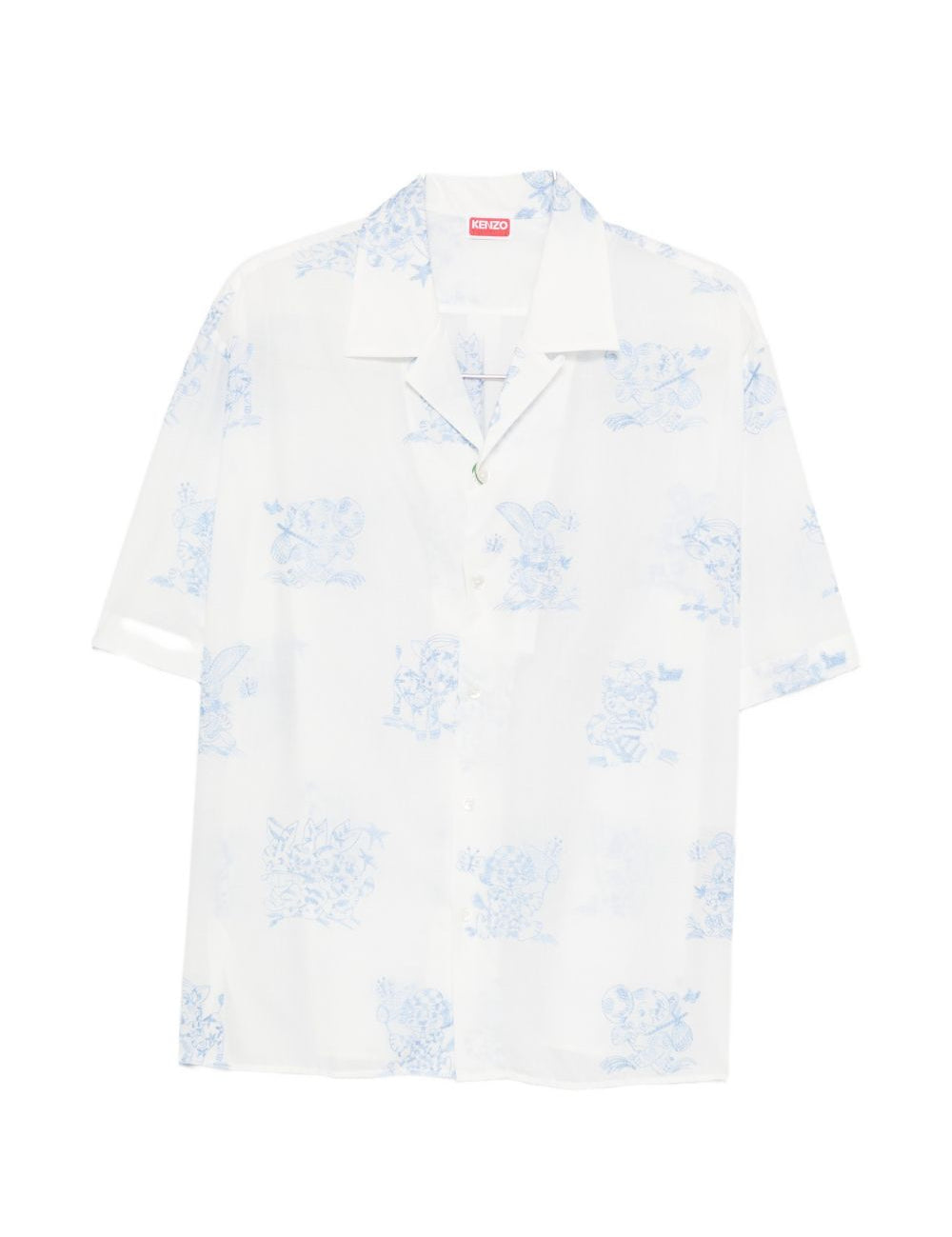 Camicia con ricami in bianco Kenzo - uomo 