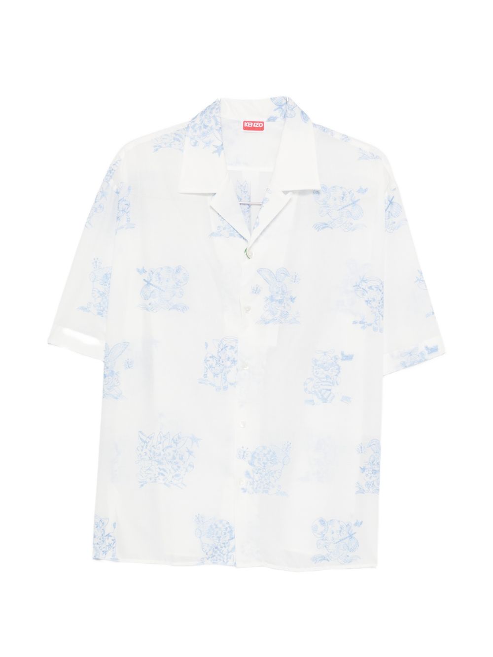 Camicia con ricami in bianco Kenzo - uomo 
