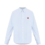 Camicia con logo a righe in azzurro Kenzo - uomo 