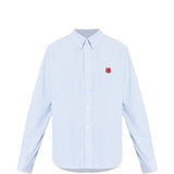 Camicia con logo a righe in azzurro Kenzo - uomo 