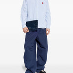 Camicia con logo a righe in azzurro Kenzo - uomo 