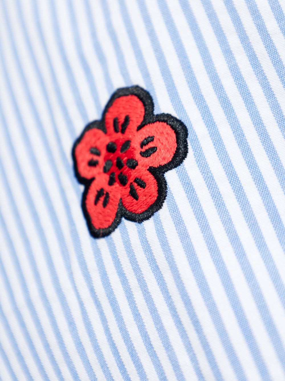 Camicia con logo a righe in azzurro Kenzo - uomo 