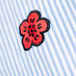 Camicia con logo a righe in azzurro Kenzo - uomo 