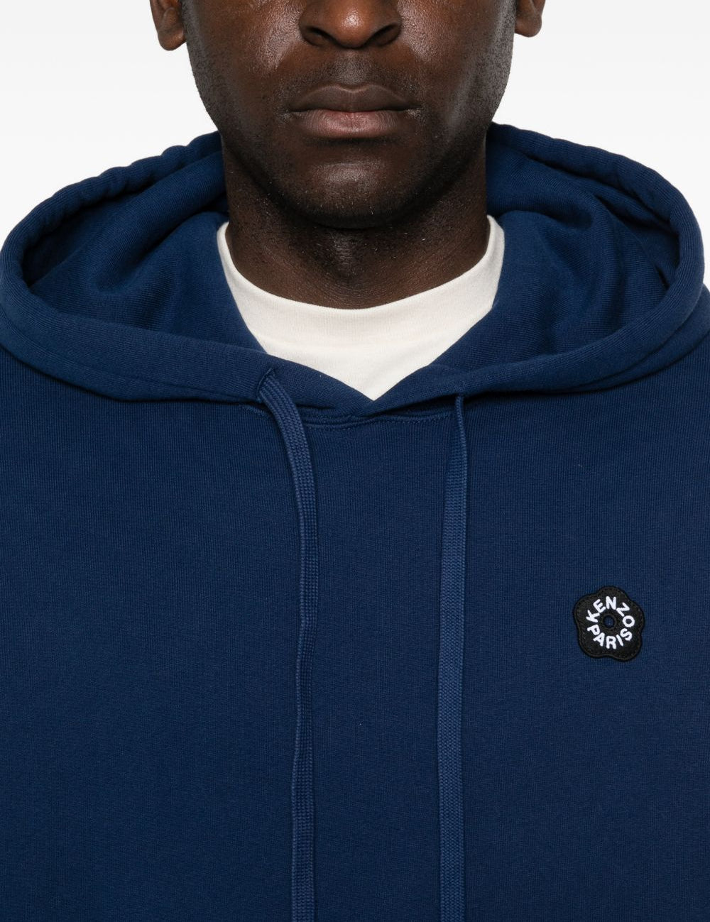 Felpa con cappuccio e logo in blu Kenzo - uomo 